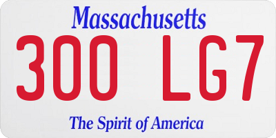 MA license plate 300LG7