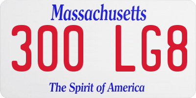 MA license plate 300LG8