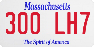 MA license plate 300LH7