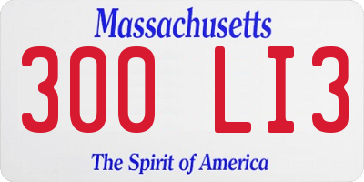 MA license plate 300LI3
