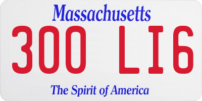 MA license plate 300LI6