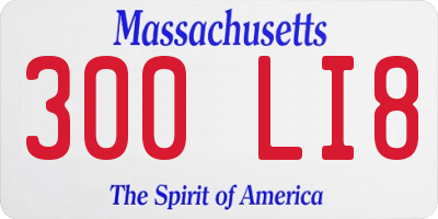 MA license plate 300LI8
