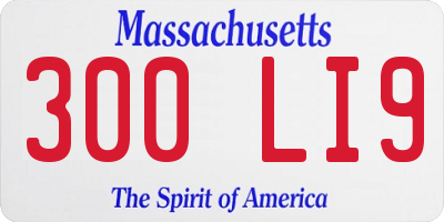 MA license plate 300LI9