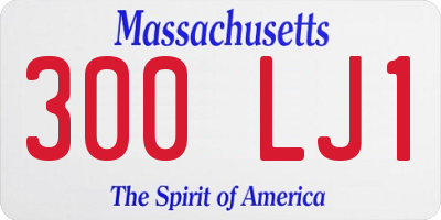 MA license plate 300LJ1