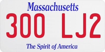 MA license plate 300LJ2