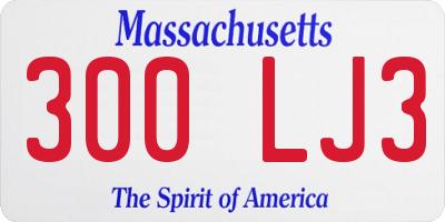 MA license plate 300LJ3