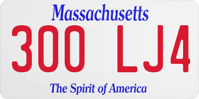 MA license plate 300LJ4