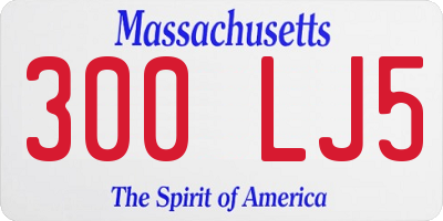 MA license plate 300LJ5
