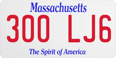MA license plate 300LJ6