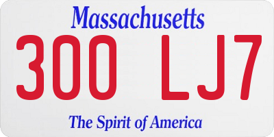 MA license plate 300LJ7