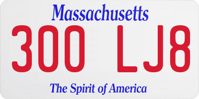 MA license plate 300LJ8