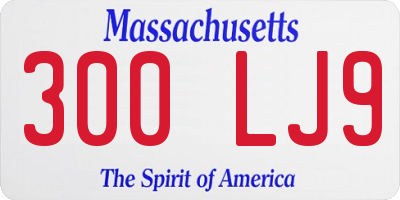 MA license plate 300LJ9