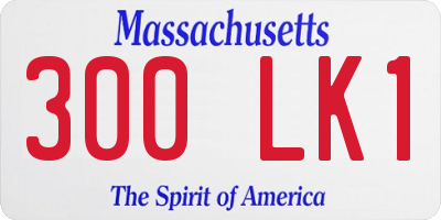 MA license plate 300LK1