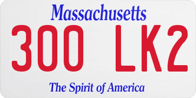 MA license plate 300LK2