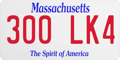 MA license plate 300LK4