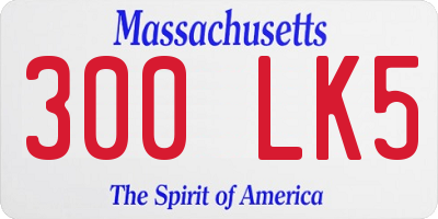 MA license plate 300LK5