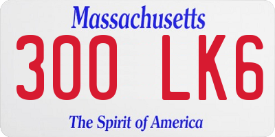 MA license plate 300LK6