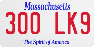 MA license plate 300LK9