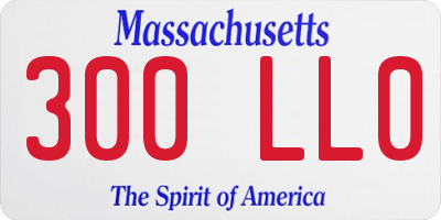 MA license plate 300LL0