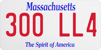 MA license plate 300LL4