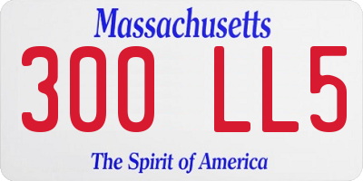 MA license plate 300LL5