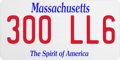 MA license plate 300LL6