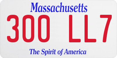 MA license plate 300LL7
