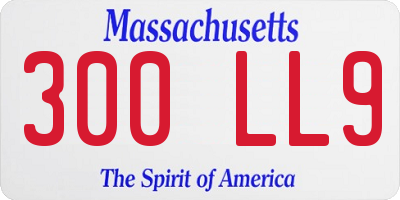 MA license plate 300LL9