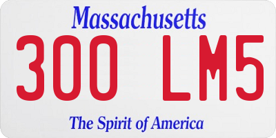 MA license plate 300LM5