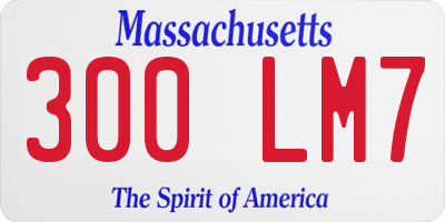 MA license plate 300LM7