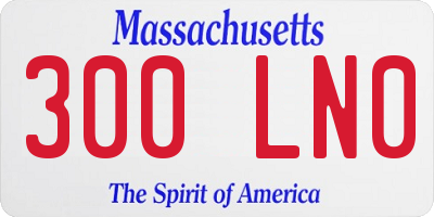 MA license plate 300LN0