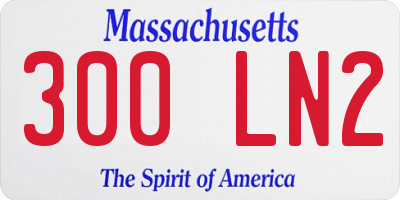 MA license plate 300LN2