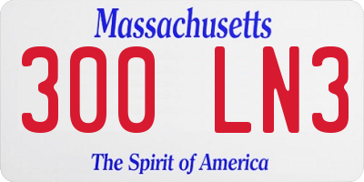 MA license plate 300LN3
