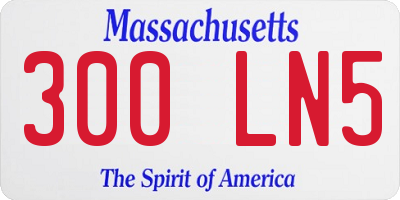 MA license plate 300LN5