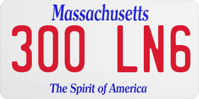 MA license plate 300LN6