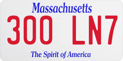 MA license plate 300LN7
