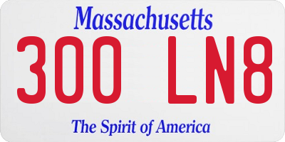 MA license plate 300LN8