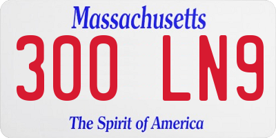MA license plate 300LN9