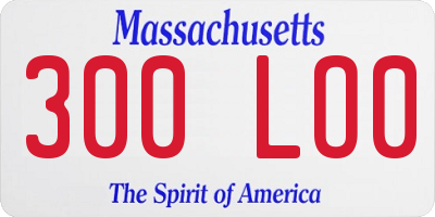 MA license plate 300LO0