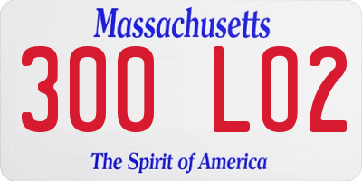 MA license plate 300LO2