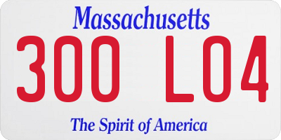 MA license plate 300LO4