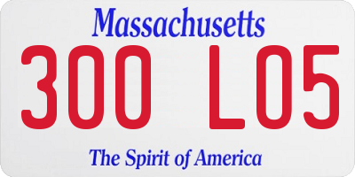 MA license plate 300LO5