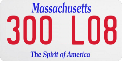 MA license plate 300LO8