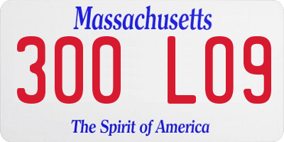 MA license plate 300LO9