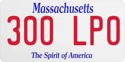 MA license plate 300LP0