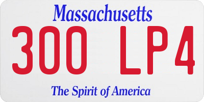 MA license plate 300LP4