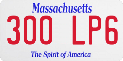 MA license plate 300LP6