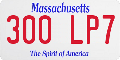 MA license plate 300LP7