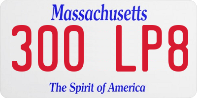 MA license plate 300LP8