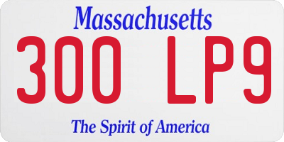 MA license plate 300LP9